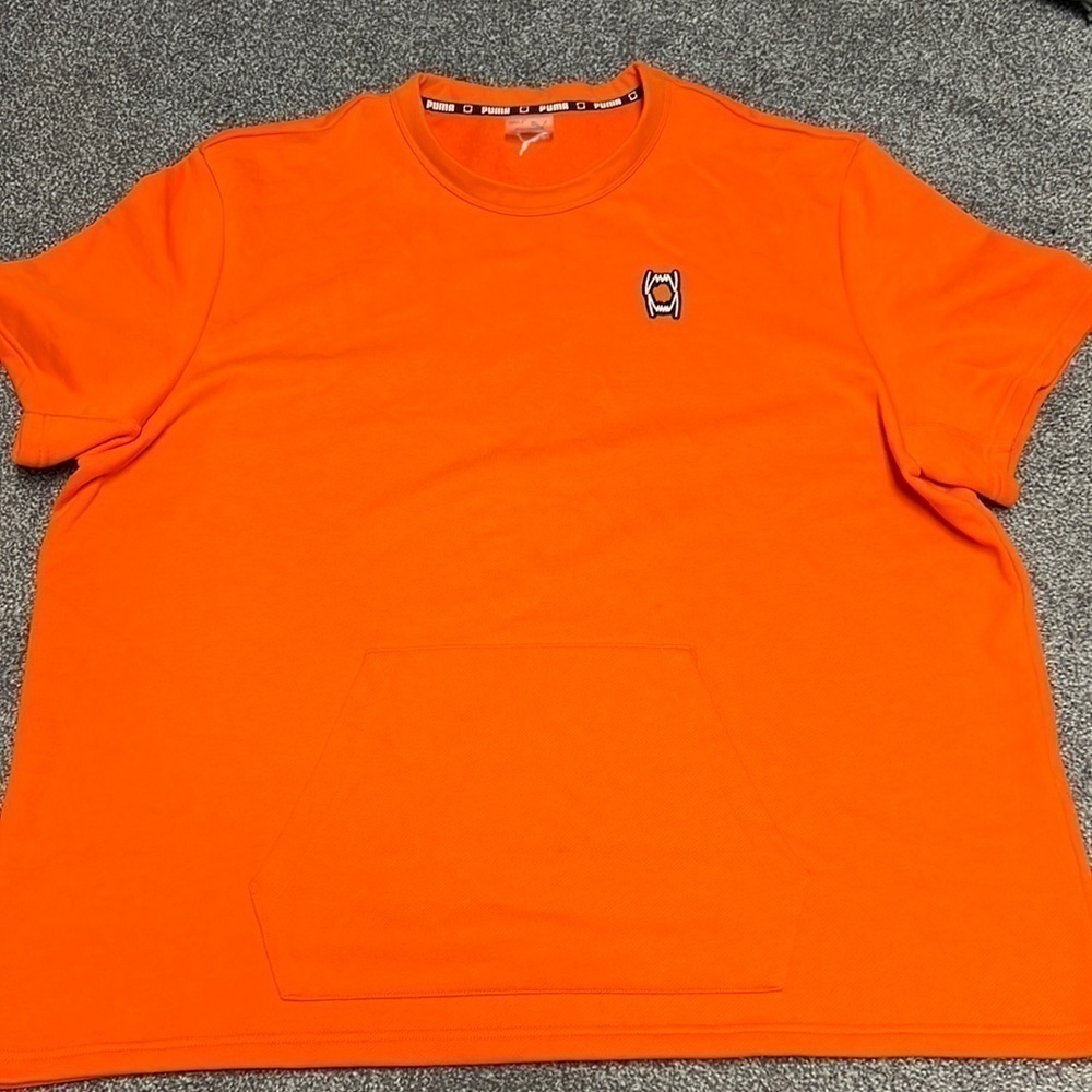 Puma SAMPLE Pivot EMB Basketball Cut Off Orange Pullover - Men's Size XXL